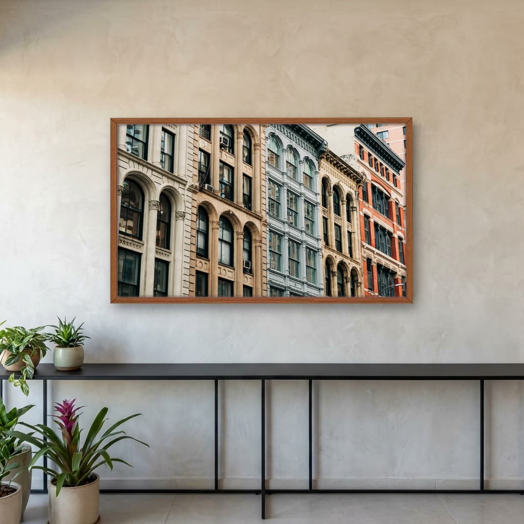 Quadro Decorativo Prédios Antigos Coloridos