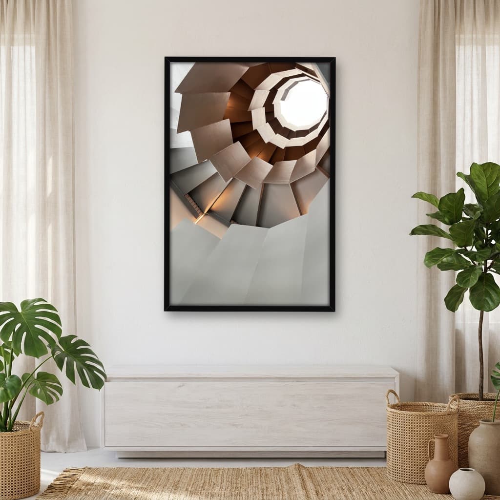 Quadro Decorativo Escultura Espiral Abstrata
