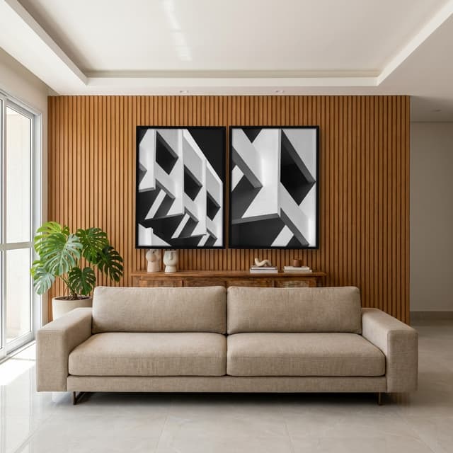 Kit Quadros Decorativos Construção Geométrica