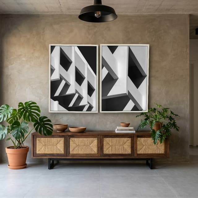 Kit Quadros Decorativos Construção Geométrica