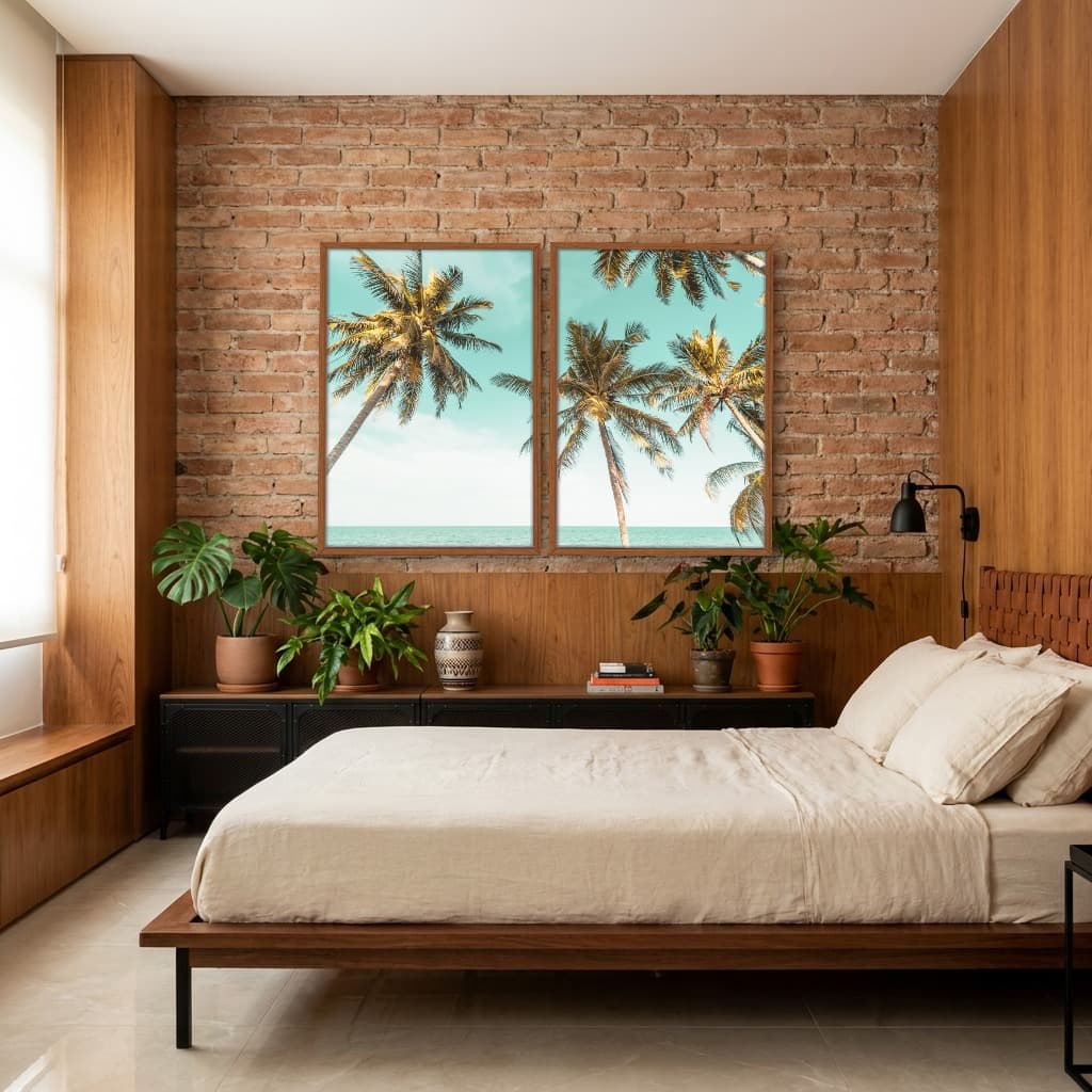 Kit Quadros Decorativos Coqueiro Na Praia