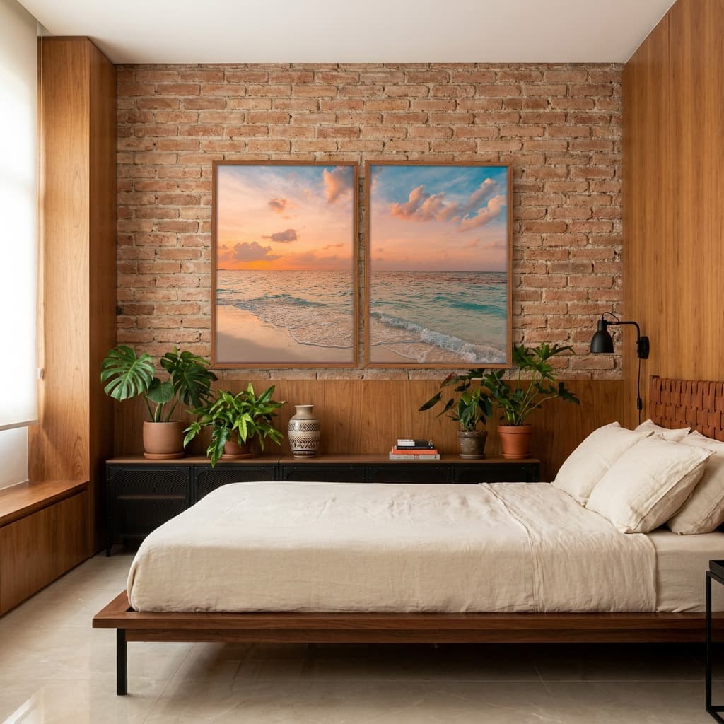 Kit Quadros Decorativos Mar Na Areia