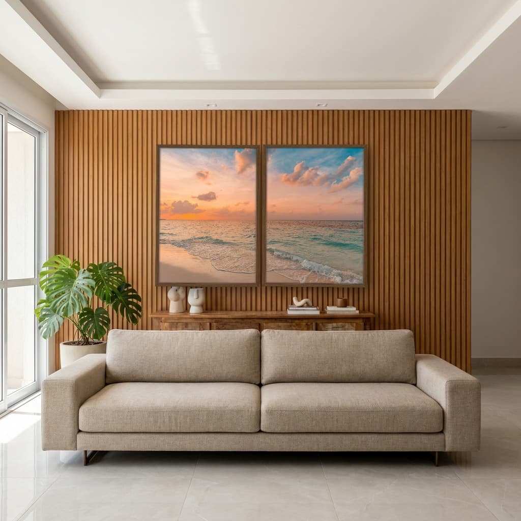 Kit Quadros Decorativos Mar Na Areia
