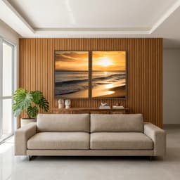 Kit Quadros Decorativos Praia Com Pôr Do Sol