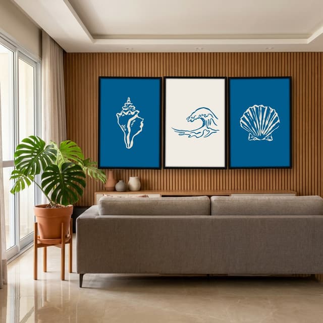 Kit Quadros Decorativos Minimalismo De Praia