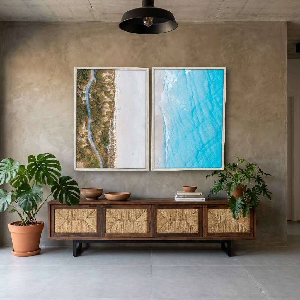 Kit Quadros Decorativos Estrada Com Vista Para O Mar