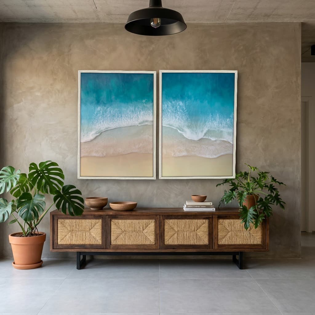 Kit Quadros Decorativos Mar Na Areia