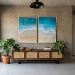 Kit Quadros Decorativos Mar Na Areia