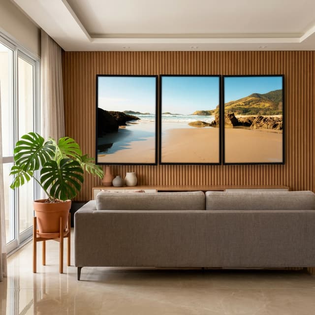 Kit Quadros Decorativos Mar Na Areia
