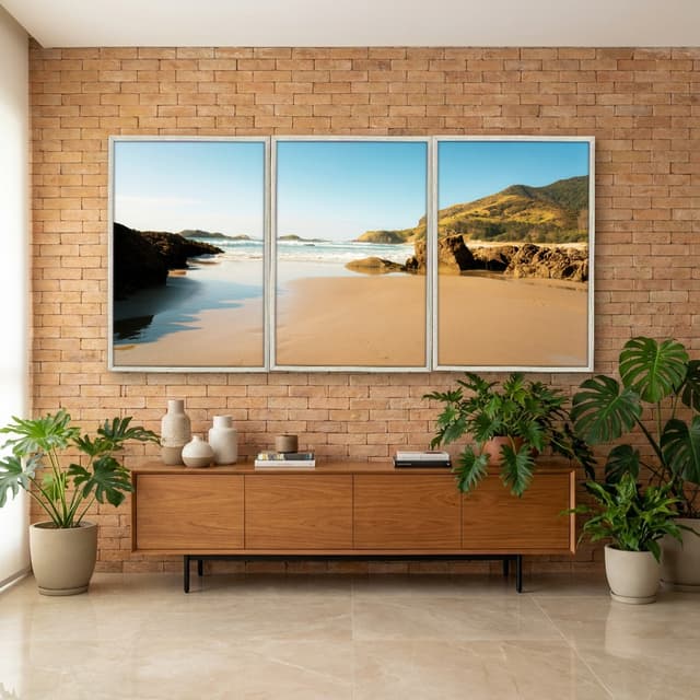Kit Quadros Decorativos Mar Na Areia