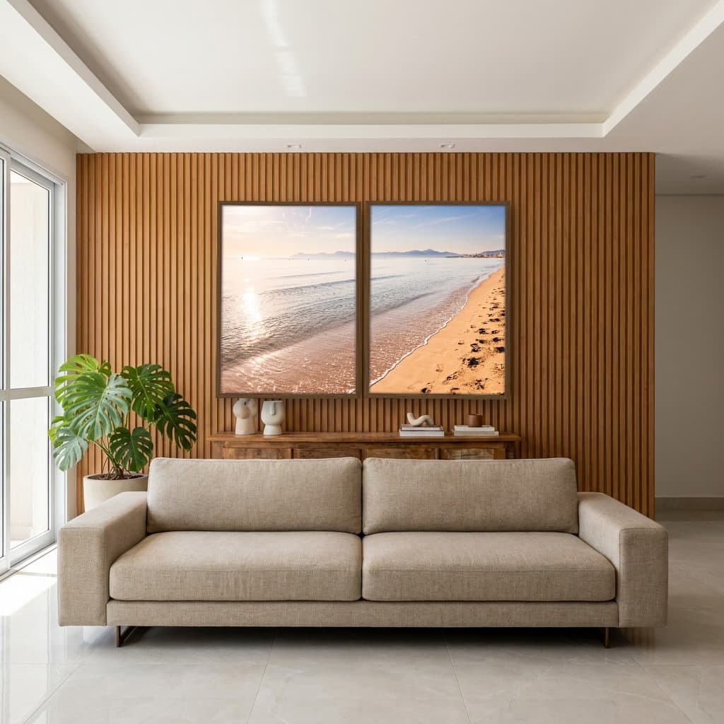 Kit Quadros Decorativos Praia Com Pôr Do Sol