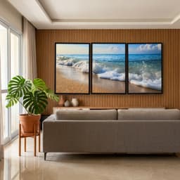 Kit Quadros Decorativos Ondas Na Beira Do Mar