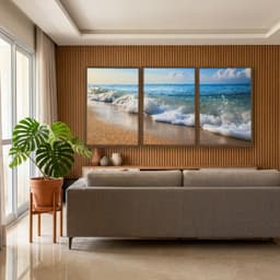 Kit Quadros Decorativos Ondas Na Beira Do Mar