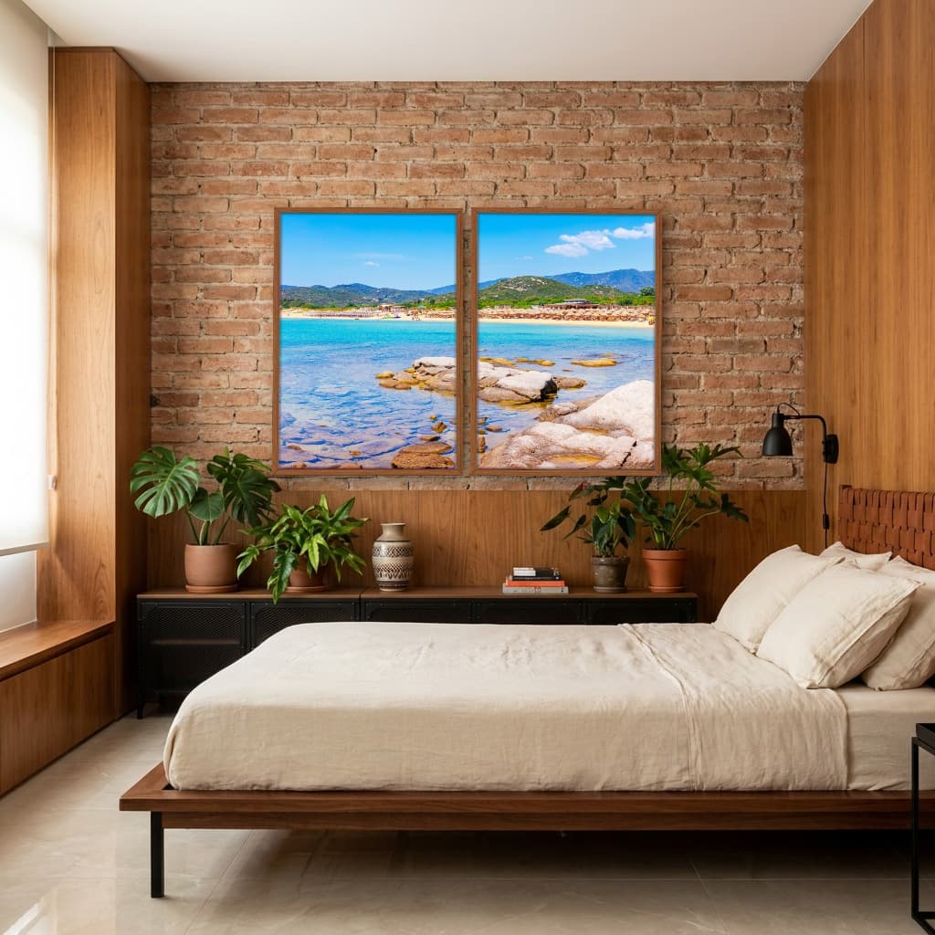 Kit Quadros Decorativos Mar Com Pedras
