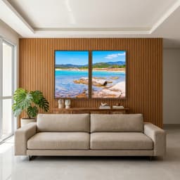 Kit Quadros Decorativos Mar Com Pedras