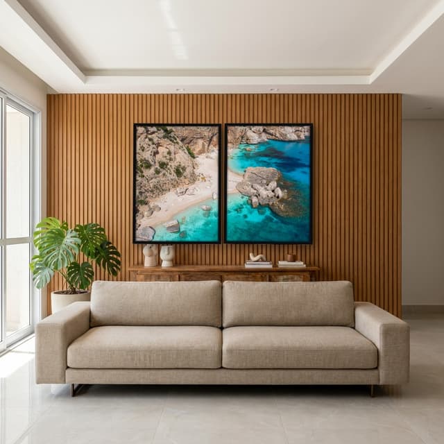 Kit Quadros Decorativos Mar Com Pedras