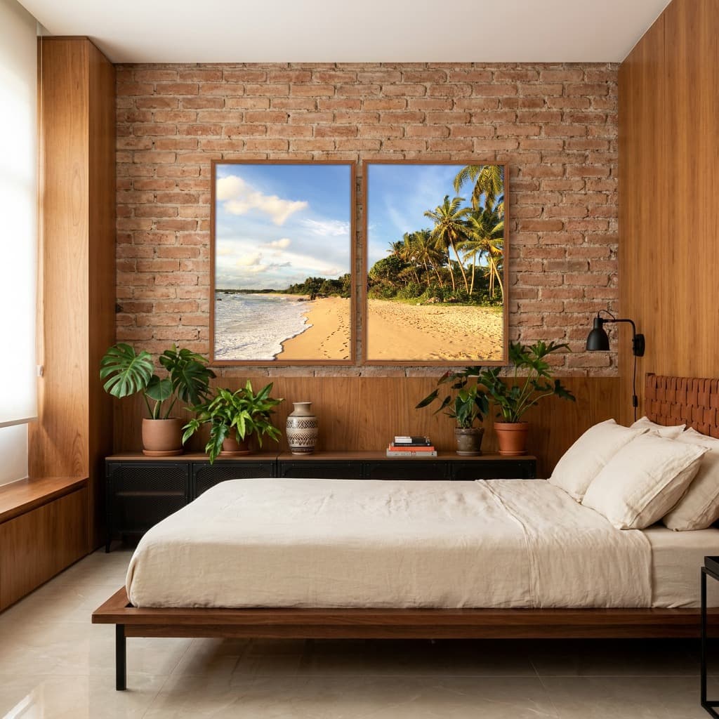 Kit Quadros Decorativos Coqueiro Na Praia