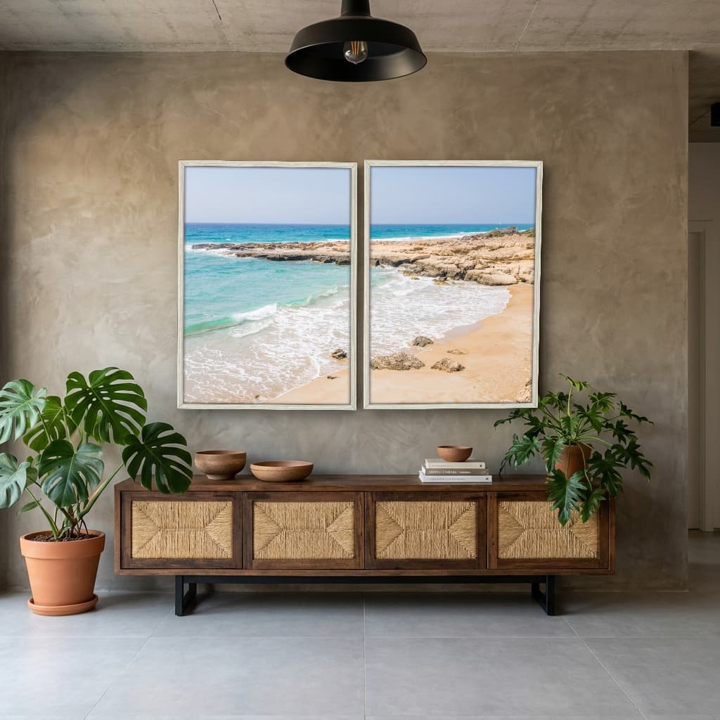 Kit Quadros Decorativos Mar Na Areia
