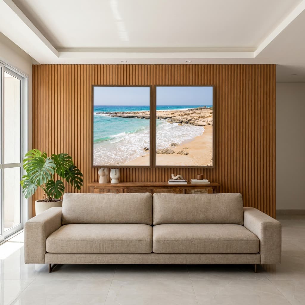 Kit Quadros Decorativos Mar Na Areia