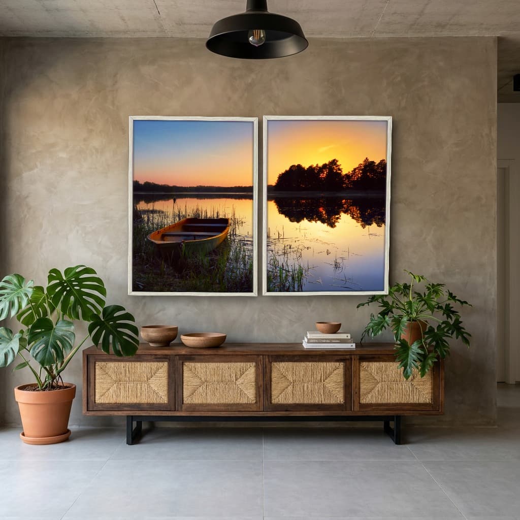 Kit Quadros Decorativos Pôr Do Sol