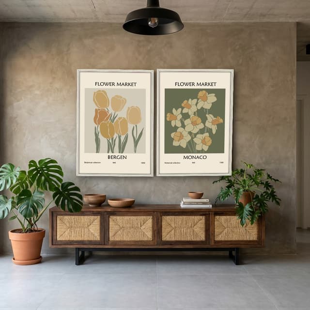 Kit Quadros Decorativos Flora Abstrata