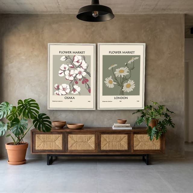 Kit Quadros Decorativos Flora Abstrata