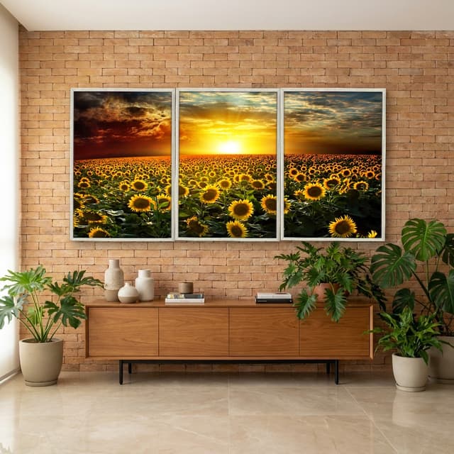 Kit Quadros Decorativos Girassol