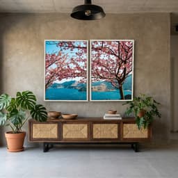Kit Quadros Decorativos Árvore Rosa