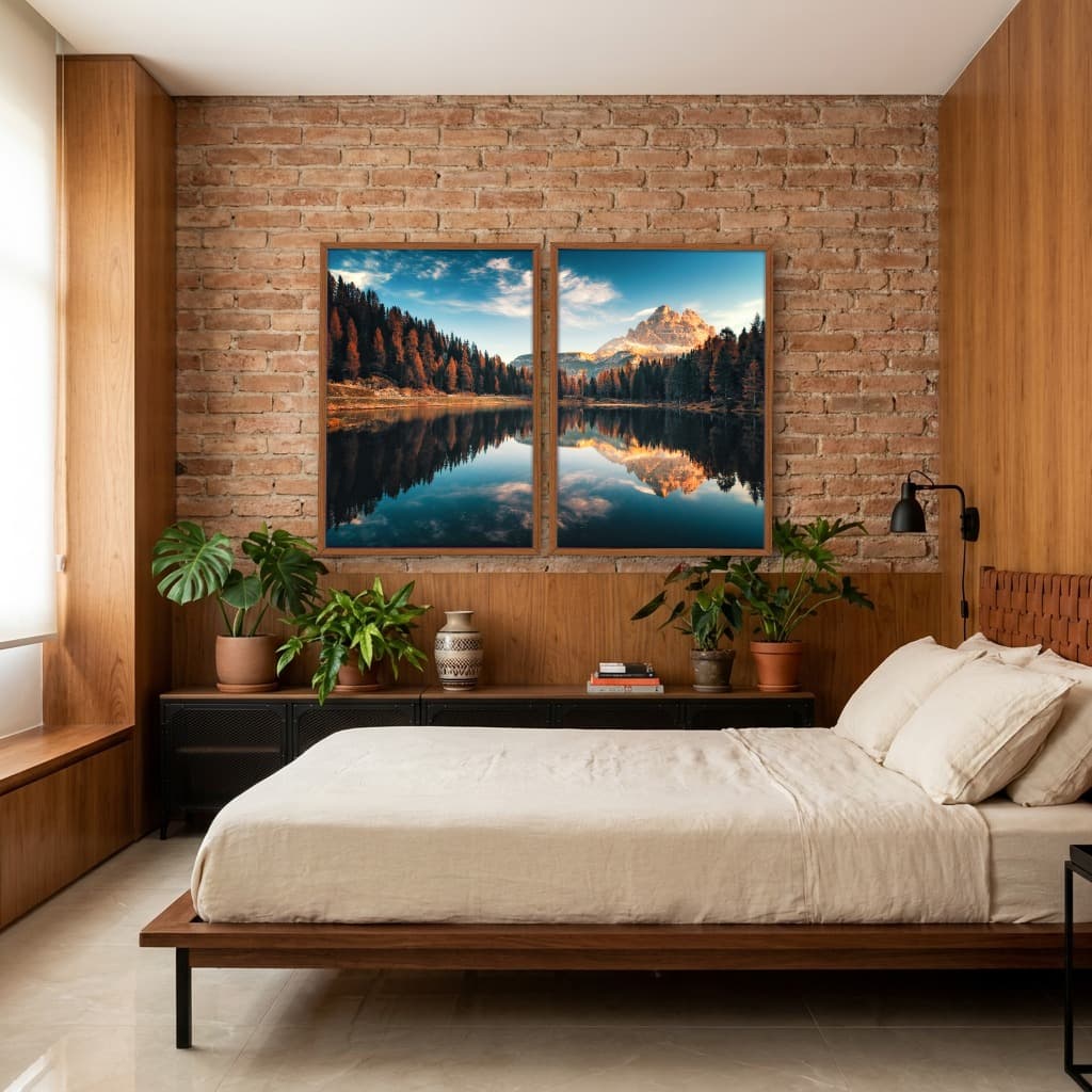 Kit Quadros Decorativos Lago E Montanha