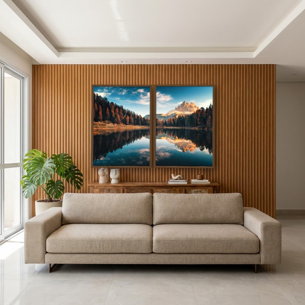 Kit Quadros Decorativos Lago E Montanha