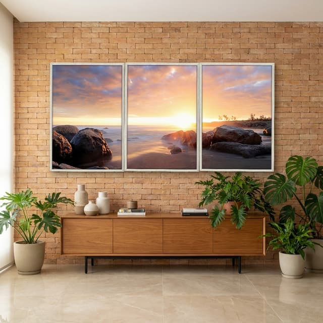 Kit Quadros Decorativos Pôr Do Sol