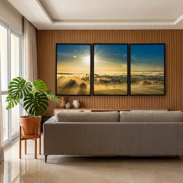 Kit Quadros Decorativos Pôr Do Sol