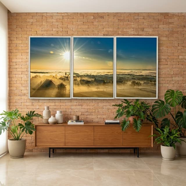 Kit Quadros Decorativos Pôr Do Sol