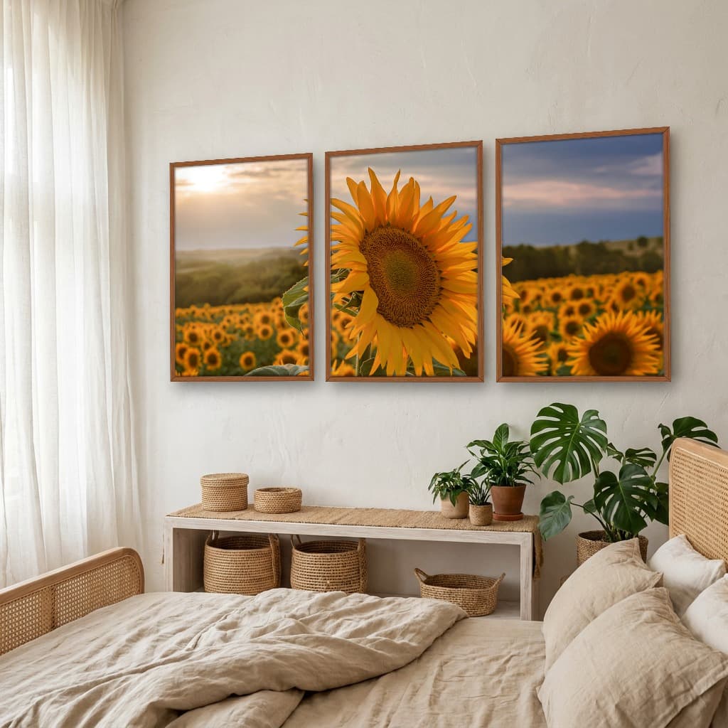 Kit Quadros Decorativos Girassol