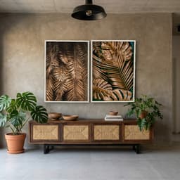 Kit Quadros Decorativos Costela De Adão Dourada