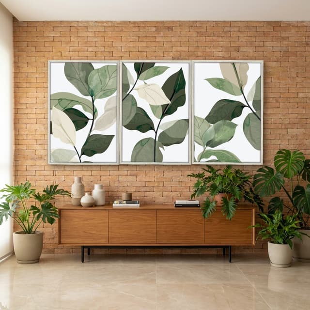 Kit Quadros Decorativos Planta Abstrata