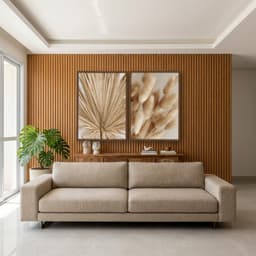 Kit Quadros Decorativos Pampas Marrom