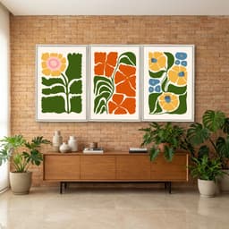 Kit Quadros Decorativos Flora Abstrata
