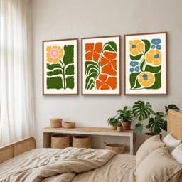 Kit Quadros Decorativos Flora Abstrata