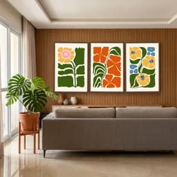 Kit Quadros Decorativos Flora Abstrata