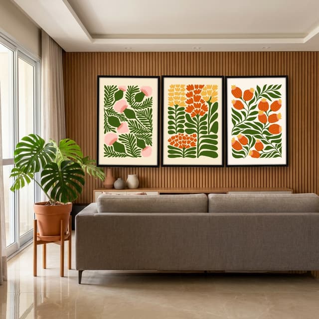 Kit Quadros Decorativos Flora Abstrata