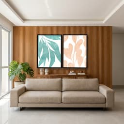Kit Quadros Decorativos Planta Abstrata