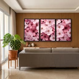 Kit Quadros Decorativos Flor Rosa