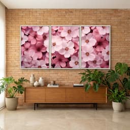 Kit Quadros Decorativos Flor Rosa