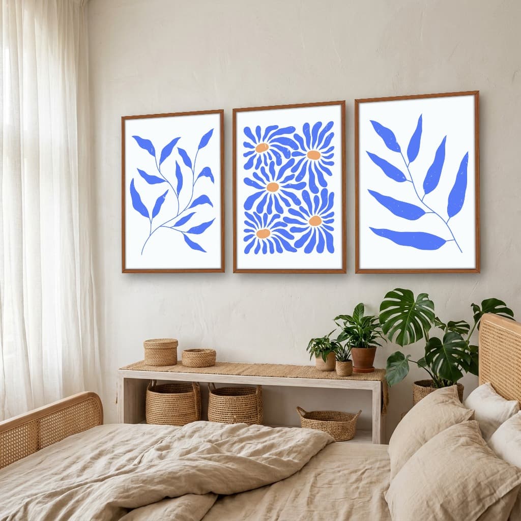 Kit Quadros Decorativos Planta Abstrata