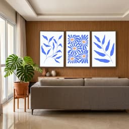 Kit Quadros Decorativos Planta Abstrata