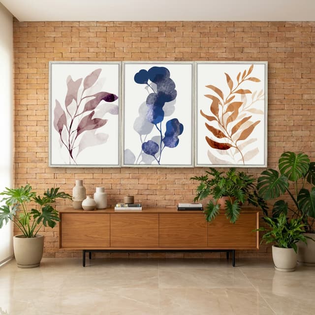Kit Quadros Decorativos Planta Abstrata