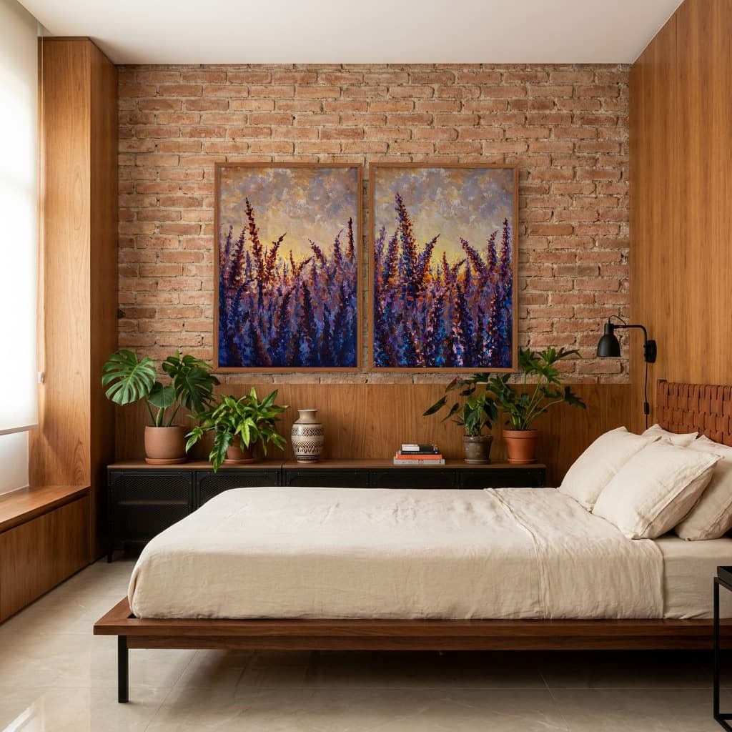 Kit Quadros Decorativos Pintura De Planta