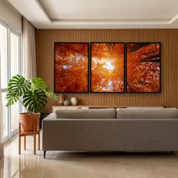 Kit Quadros Decorativos Árvore Laranja