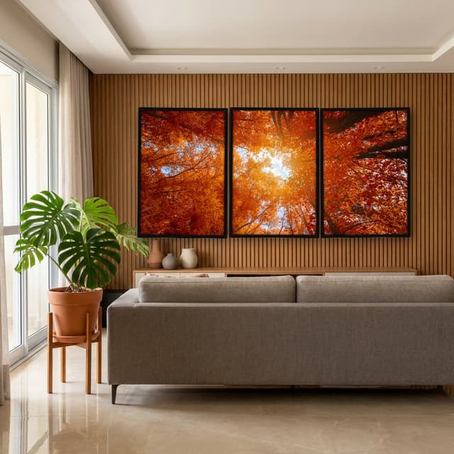 Kit Quadros Decorativos Árvore Laranja